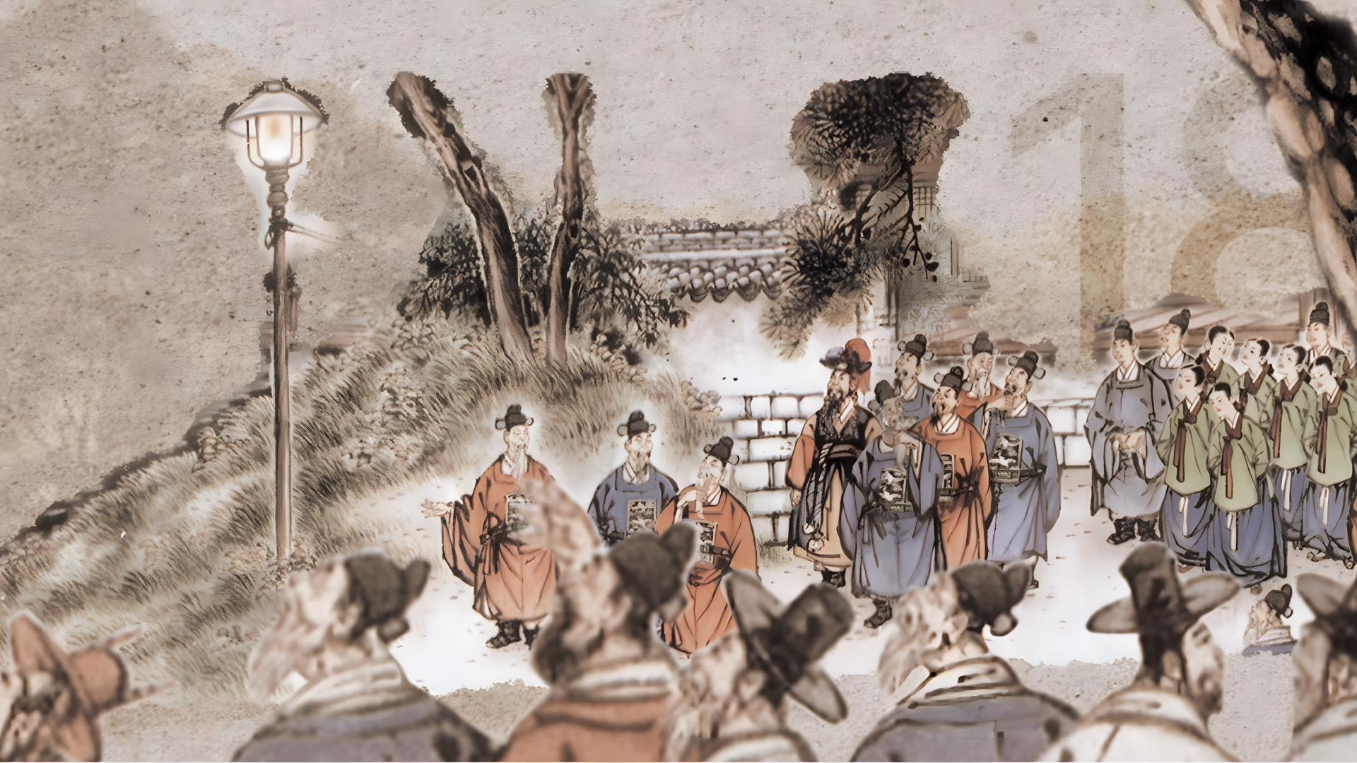 경복궁 건청궁의 첫 시등을 묘사한 전기시등도