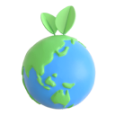 지구 위에 새싹이 자라는 에너지·환경 아이콘