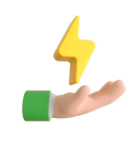 손 위에 전기 번개를 표현한 동반성장 아이콘